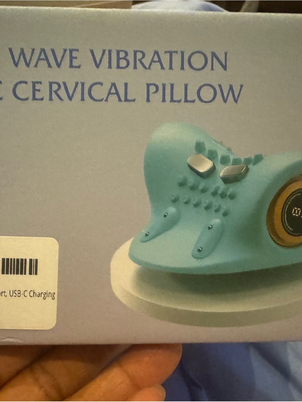 Wave Vibration Cervical Pillow - Aqua Blue